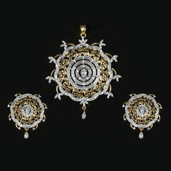 Labono Art American Diamond Gold Plated Pendant Set - FAW0015