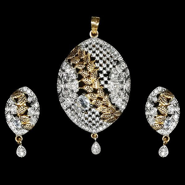 Labono Art American Diamond Gold Plated Pendant Set - FAW0017