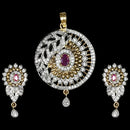 Labono Art American Diamond Gold Plated Pendant Set - FAW0020