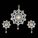 Labono Art American Diamond Gold Plated Pendant Set - FAW0022