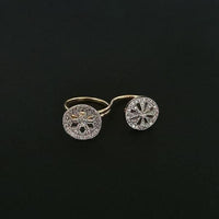 Labono Art AD Stone Gold Plated Double Ring - FAW0024