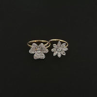 Labono Art AD Stone Gold Plated Double Ring - FAW0037