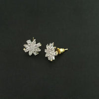 Labono Art Gold Plated AD Stone Stud Earrings - FAW0044