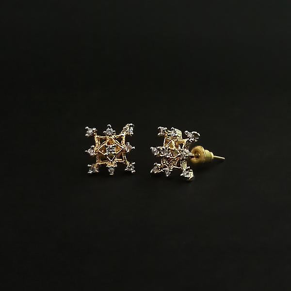 Labono Art AD Stone Gold Plated Stud Earrings - FAW0054