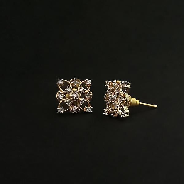 Labono Art AD Stone Gold Plated Stud Earrings - FAW0055