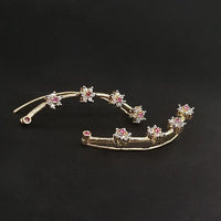 Labono Art Ruby Stone Gold Plated Earrcuffs - FAW0057