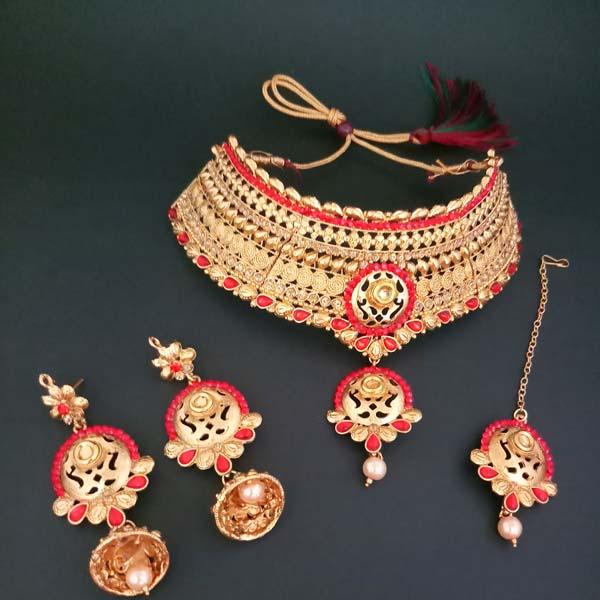 Bajrang Arts Copper Necklace Set With Maang Tikka - FBA0041B