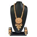 Real Creation Brown AD Stone Pearl Copper Necklace Set - FBB0009D