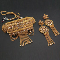 Real Creation AD Stone Choker Copper Necklace Set - FBB0013B