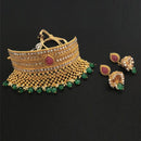 Real Creation AD Stone Choker Copper Necklace Set - FBB0017