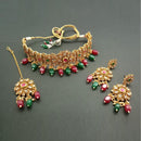 Real Creation AD Stone Choker Necklace Set With Maang Tikka - FBB0033A