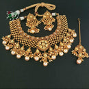 Real Creation Kundan Copper Necklace Set With Maang Tikka - FBB0052B