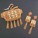 Real Creation AD Stone Choker Copper Necklace Set - FBB0053A