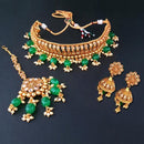 Real Creation AD Stone Copper Necklace Set With Maang Tikka - FBB0073D