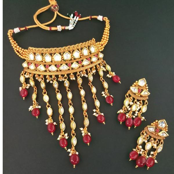 Real Creation Kundan Copper Necklace Set - FBB0083C