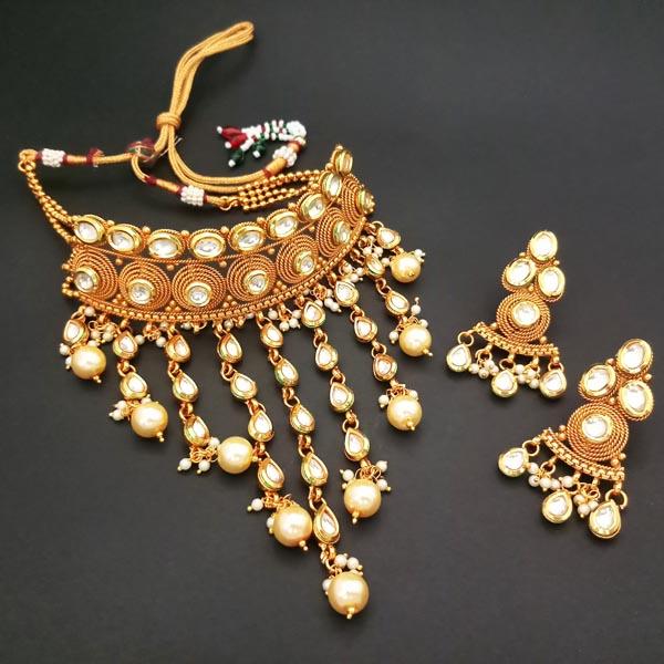 Real Creation Kundan Copper Necklace Set - FBB0084B