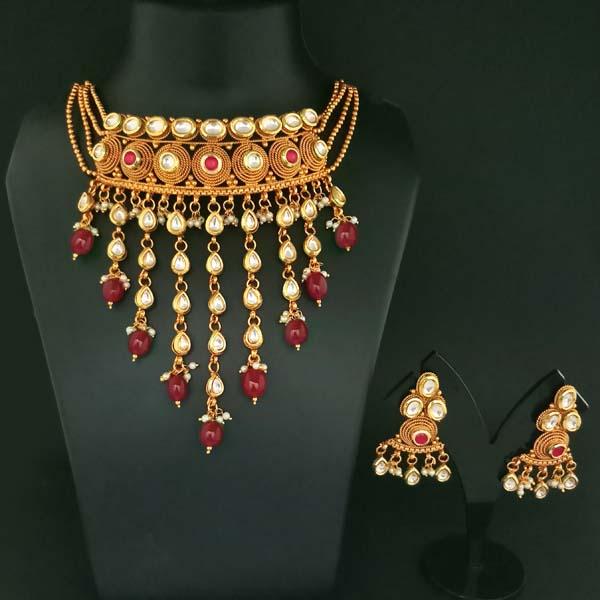 Real Creation Kundan Copper Necklace Set - FBB0084C