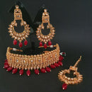 Real Creation AD Stone Copper Necklace Set With Maang Tikka - FBB0099