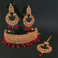 Real Creation AD Stone Copper Necklace Set With Maang Tikka - FBB0099