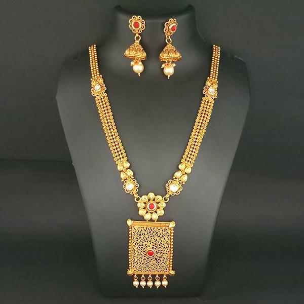 Real Creation Kundan Stone Copper Necklace Set - FBB0100B