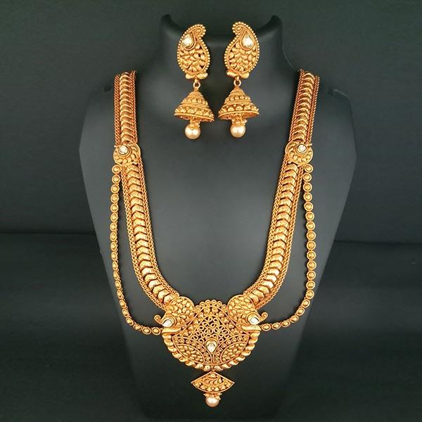 Real Creation Kundan Stone Copper Necklace Set - FBB0103