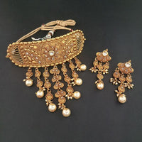 Real Creation AD Stone Choker Copper Necklace Set - FBB0129B