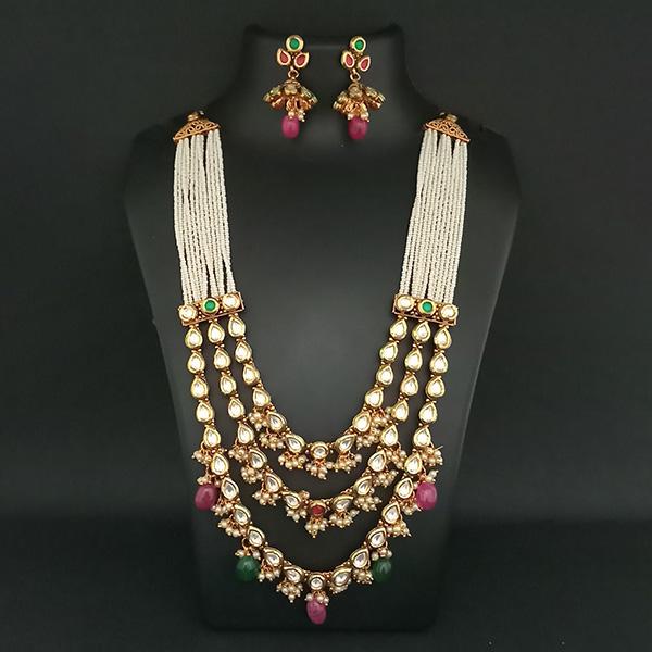 Real Creation Kundan Stone Copper Necklace Set - FBB0130A