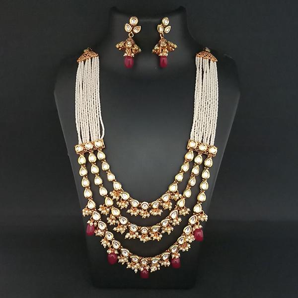 Real Creation Kundan Stone Copper Necklace Set - FBB0130C