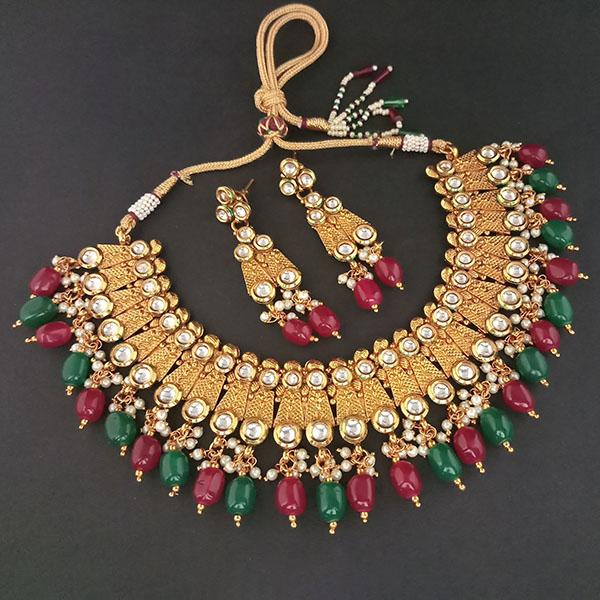 Real Creation Kundan Stone Copper Necklace Set - FBB0131A