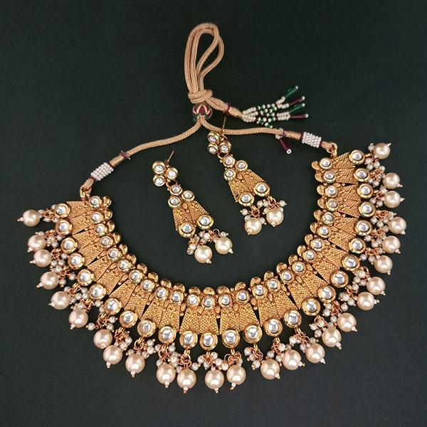 Real Creation Kundan Stone Copper Necklace Set - FBB0131B