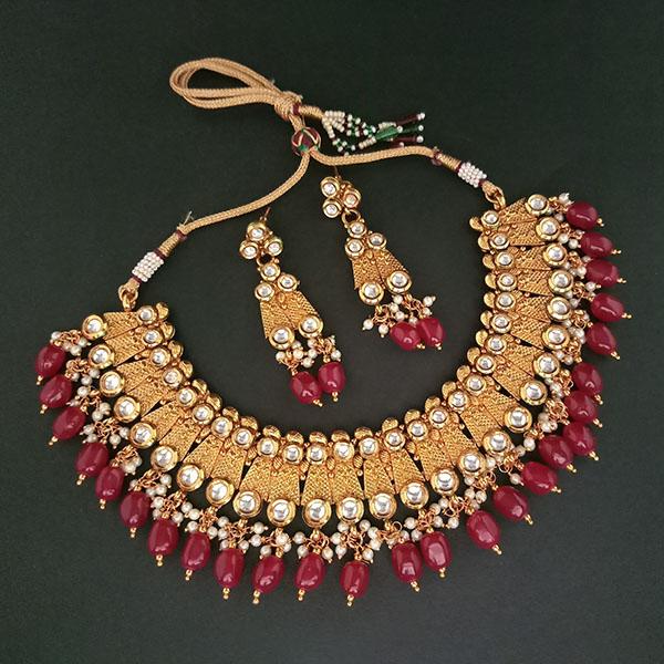 Real Creation Kundan Stone Copper Necklace Set - FBB0131C