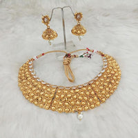 Real Creation AD Stone Copper Choker Necklace Set - FBB0148C