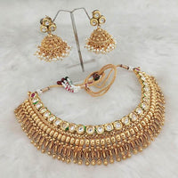 Real Creation AD Kundan Stone Copper Necklace Set - FBB0150C