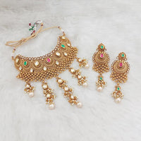 Real Creation AD Stone Copper Choker Necklace Set - FBB0155B