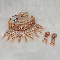 Real Creation AD Stone Copper Choker Necklace Set - FBB0165A