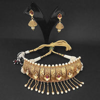 Real Creation AD Stone Choker Copper Necklace Set - FBB0200