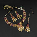 Real Creation AD Stone Choker Copper Necklace Set - FBB0201