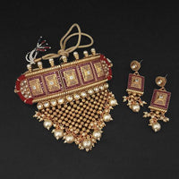 Real Creation AD Stone Choker Copper Necklace Set - FBB0202