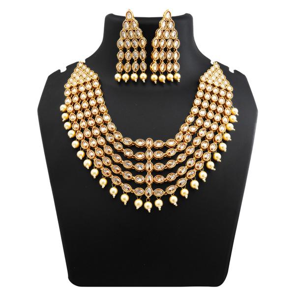 Ganpati Arts Stone Pearl Copper Necklace Set - FBC0006A