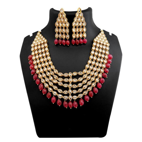 Ganpati Arts Beads Stone Copper Necklace Set - FBC0006B