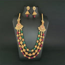 Ganpati Arts Maroon Beads Copper Necklace Set - FBC0008A