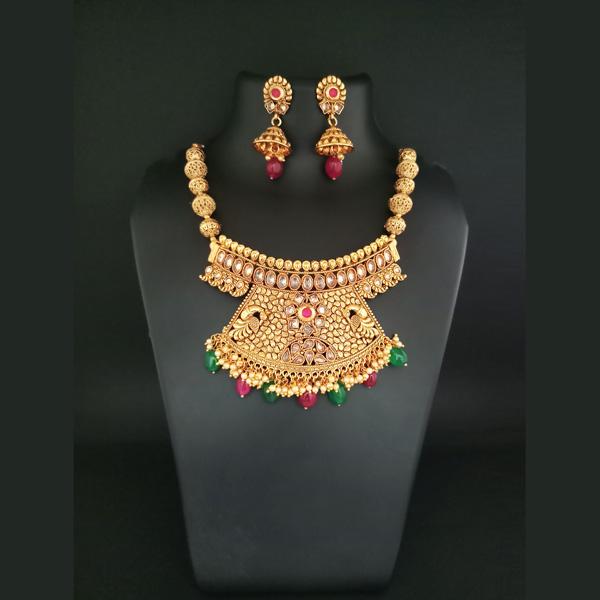 Ganpati Arts Stone Beads Copper Necklace Set - FBC0013A