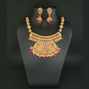 Ganpati Arts Maroon Beads Copper Necklace Set - FBC0013B