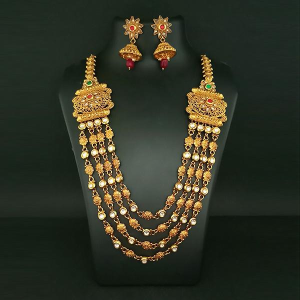 Ganpati Arts Kundan & AD Stone Copper Necklace Set - FBC0019