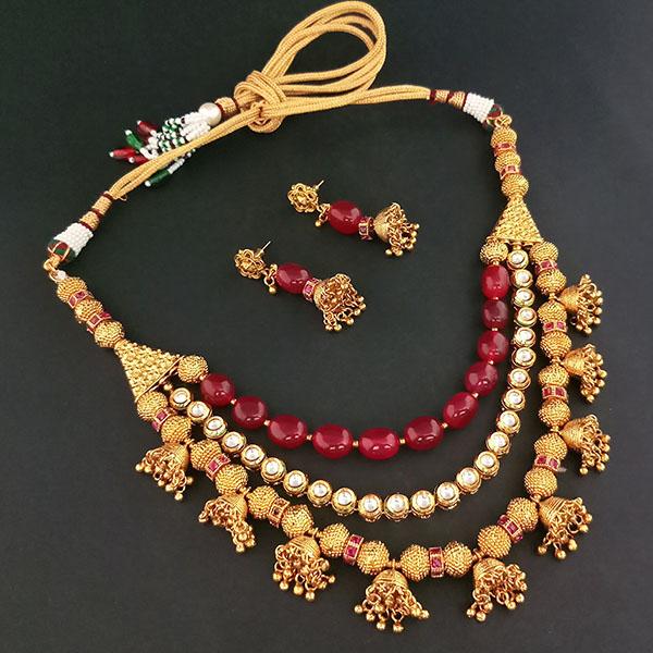 Ganpati Arts Kundan & Beads Copper Necklace Set - FBC0020