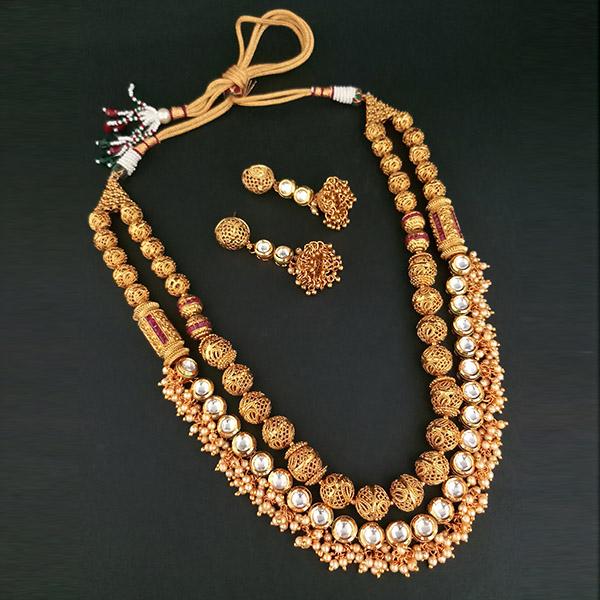 Ganpati Arts Kundan Stone Copper Necklace Set - FBC0021B