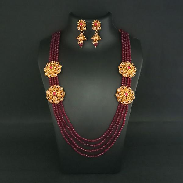 Ganpati Arts AD Stone Beads Copper Necklace Set - FBC0024B