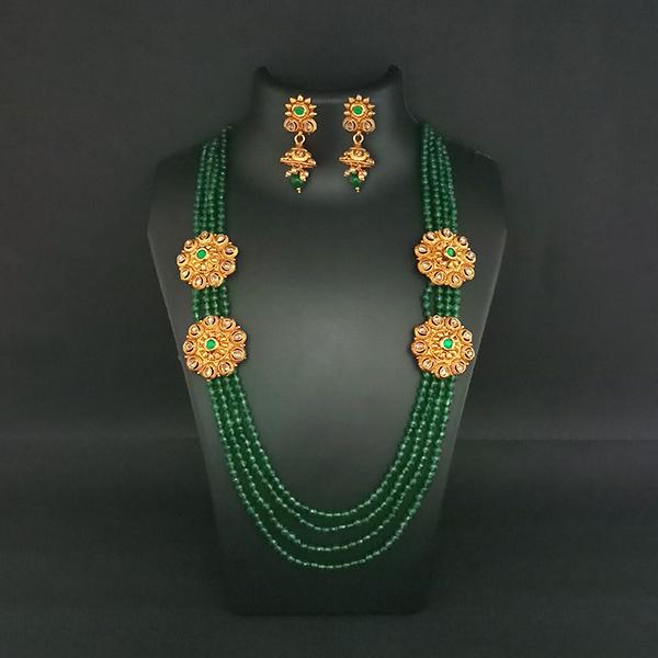 Ganpati Arts AD Stone Beads Copper Necklace Set - FBC0024C