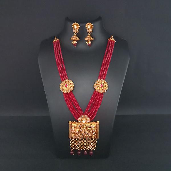 Ganpati Arts AD Stone Beads Copper Necklace Set - FBC0025B