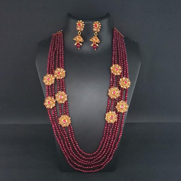 Ganpati Arts AD Stone Beads Copper Necklace Set - FBC0026B